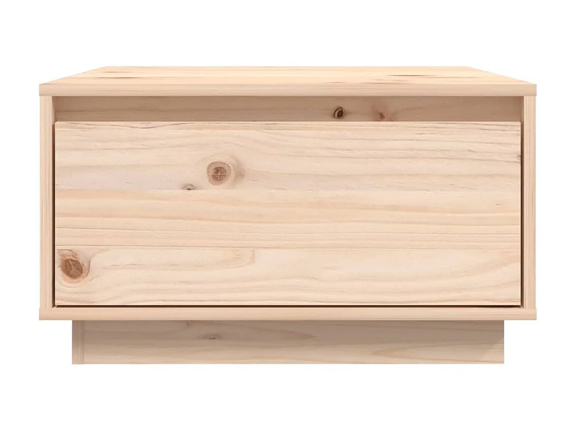 Mesa de centro dourada 55x56x32 cm Madeira maciça de pinho