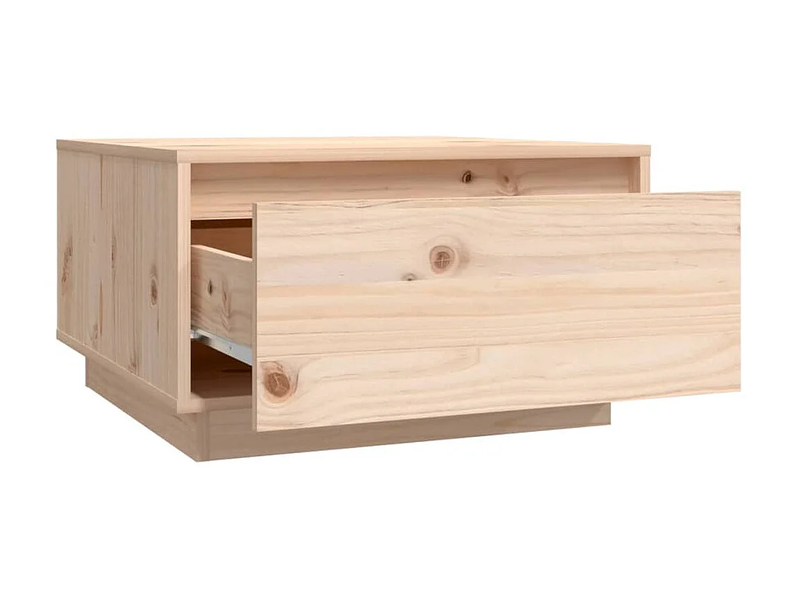 Mesa de centro dourada 55x56x32 cm Madeira maciça de pinho