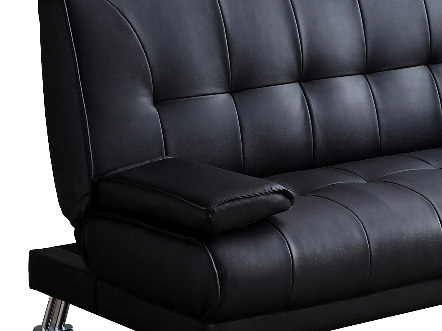 Schlafsofa Klappsofa - Kunstleder - Schwarz - MAXIME II