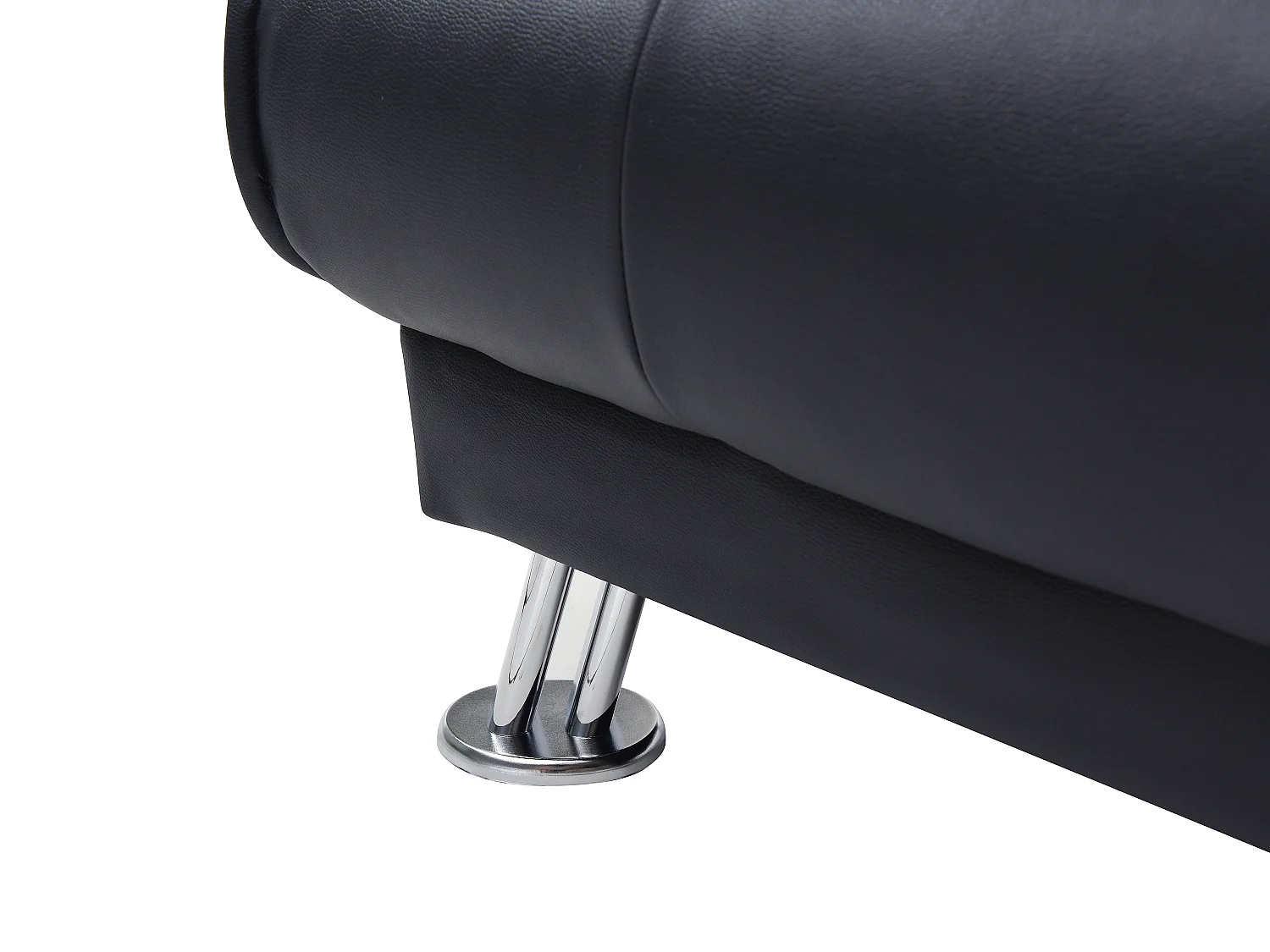 Schlafsofa Klappsofa - Kunstleder - Schwarz - MAXIME II