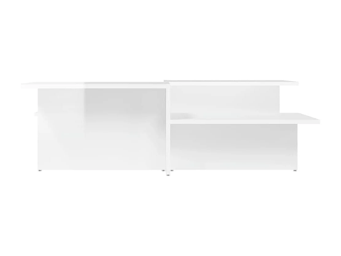 Tables basses 2 pcs blanc brillant bois d'ingénierie