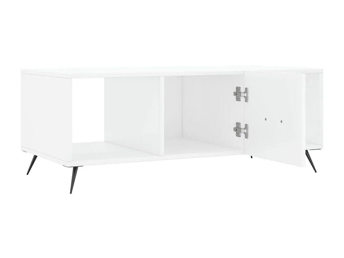 Table basse Blanc brillant 102x50x40 cm Bois d'ingénierie