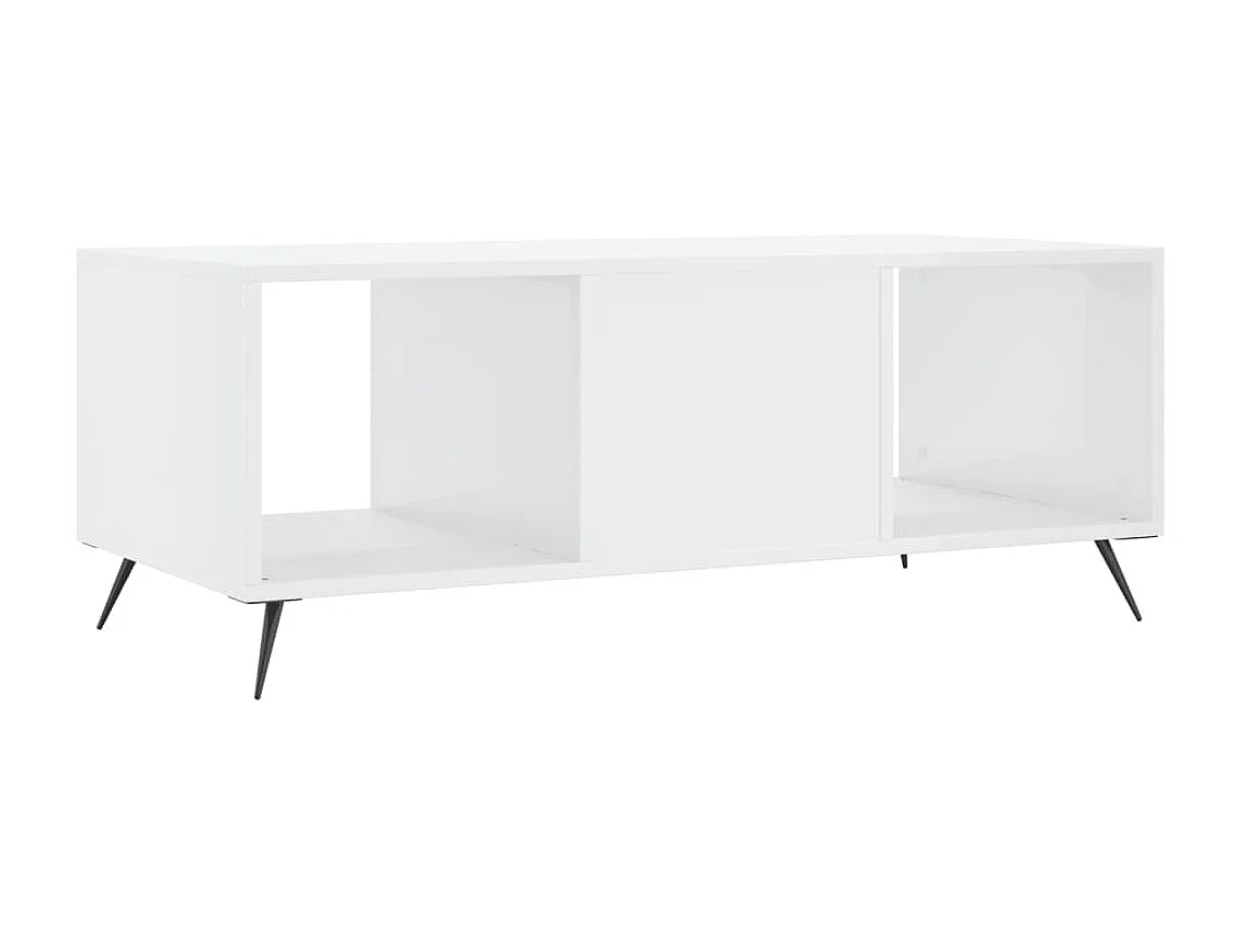 Table basse Blanc brillant 102x50x40 cm Bois d'ingénierie