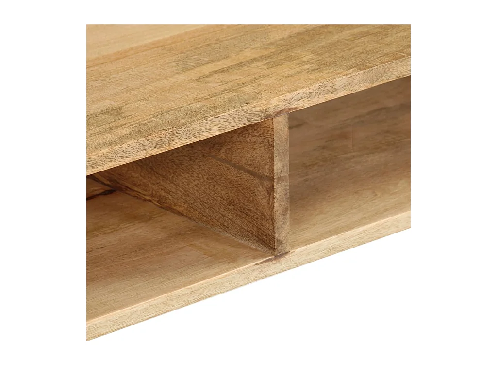 Mesa de centro dourada Madeira de mangueira maciça 100 x 60 x 45 cm