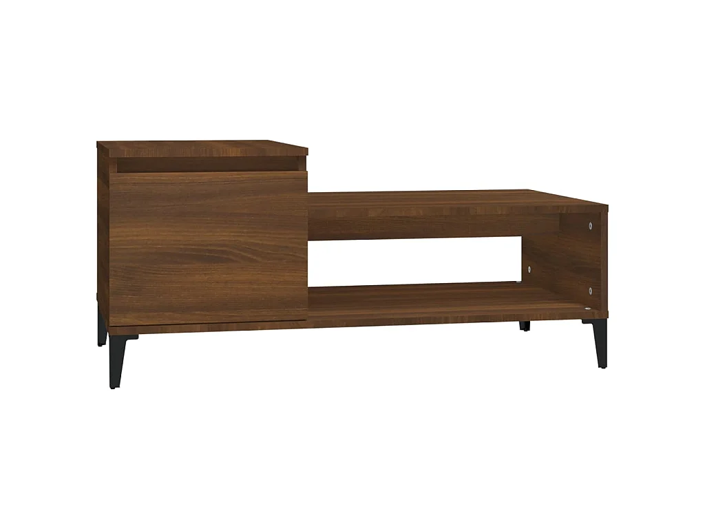 Mesa de centro Gold Roble marrón 100x50x45 cm Madera contrachapada