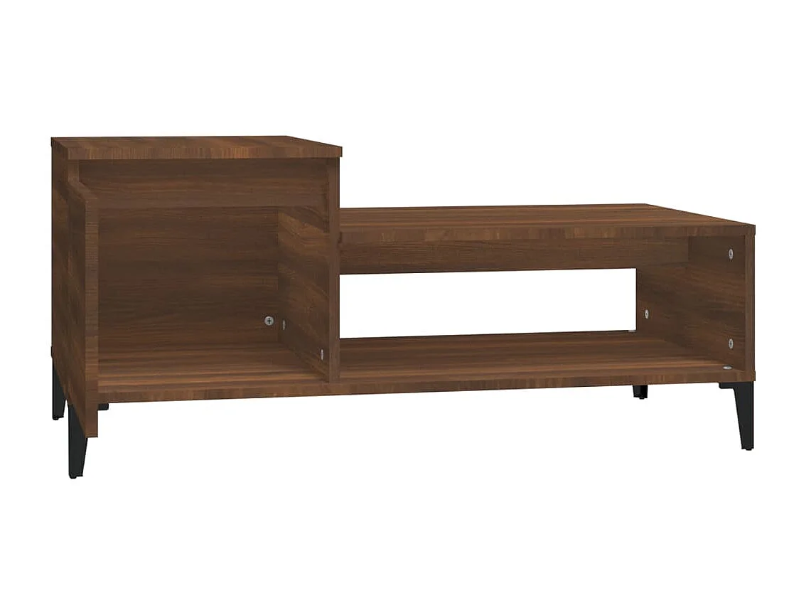 Mesa de centro Gold Roble marrón 100x50x45 cm Madera contrachapada