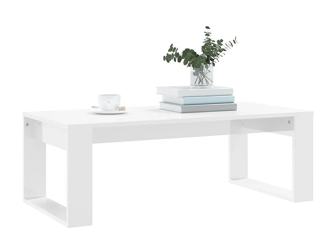 Goud Glanzend witte salontafel 102x50x35 cm samengesteld hout