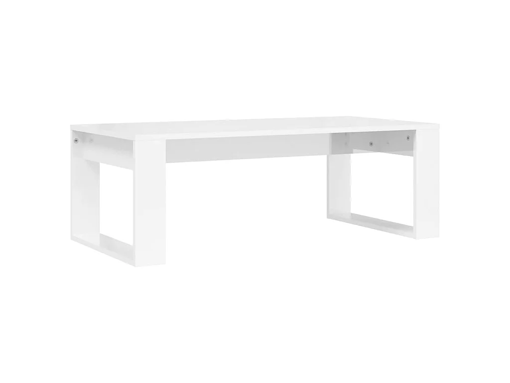 Goud Glanzend witte salontafel 102x50x35 cm samengesteld hout