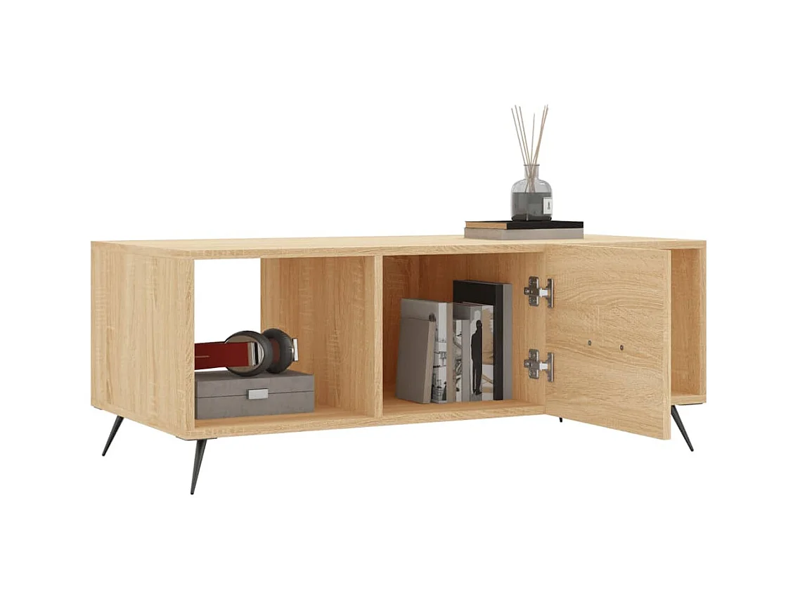 Table basse chêne sonoma 102x50x40 cm bois d'ingénierie