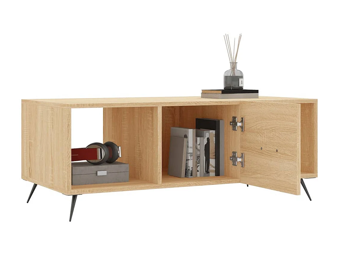 Mesa de centro em carvalho Sonoma dourado 102x50x40 cm madeira projetada