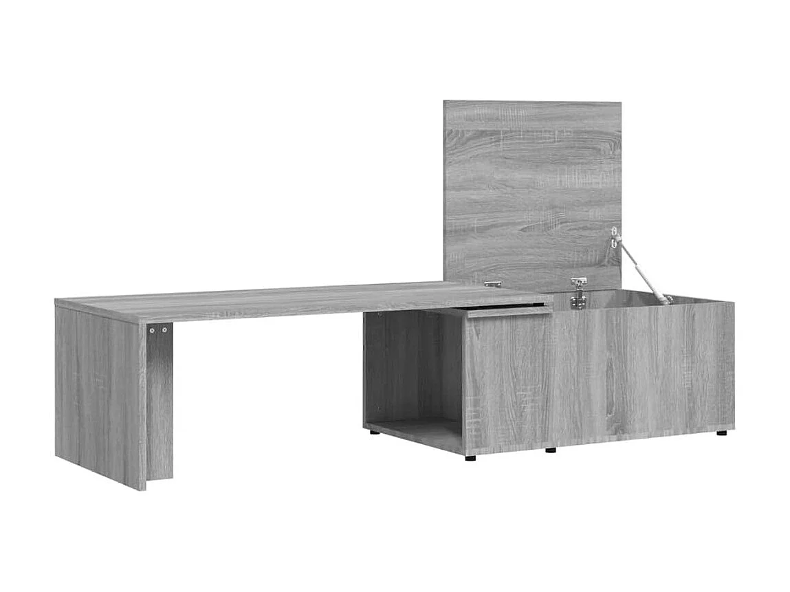 Gouden Sonoma grijze salontafel 150x50x35 cm Bewerkt hout