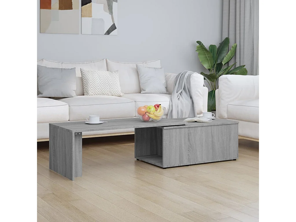 Gouden Sonoma grijze salontafel 150x50x35 cm Bewerkt hout