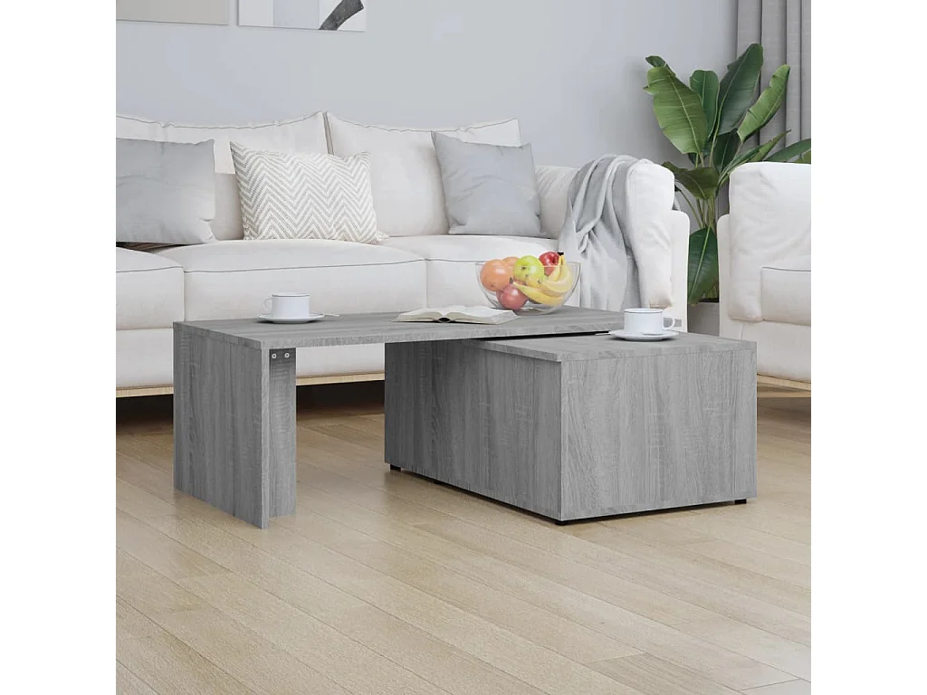 Gouden Sonoma grijze salontafel 150x50x35 cm Bewerkt hout