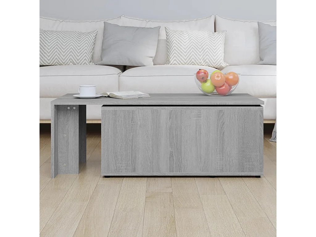Gouden Sonoma grijze salontafel 150x50x35 cm Bewerkt hout