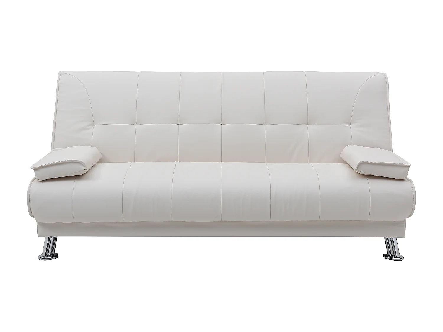 Canapé convertible clic-clac en simili blanc MAXIME II