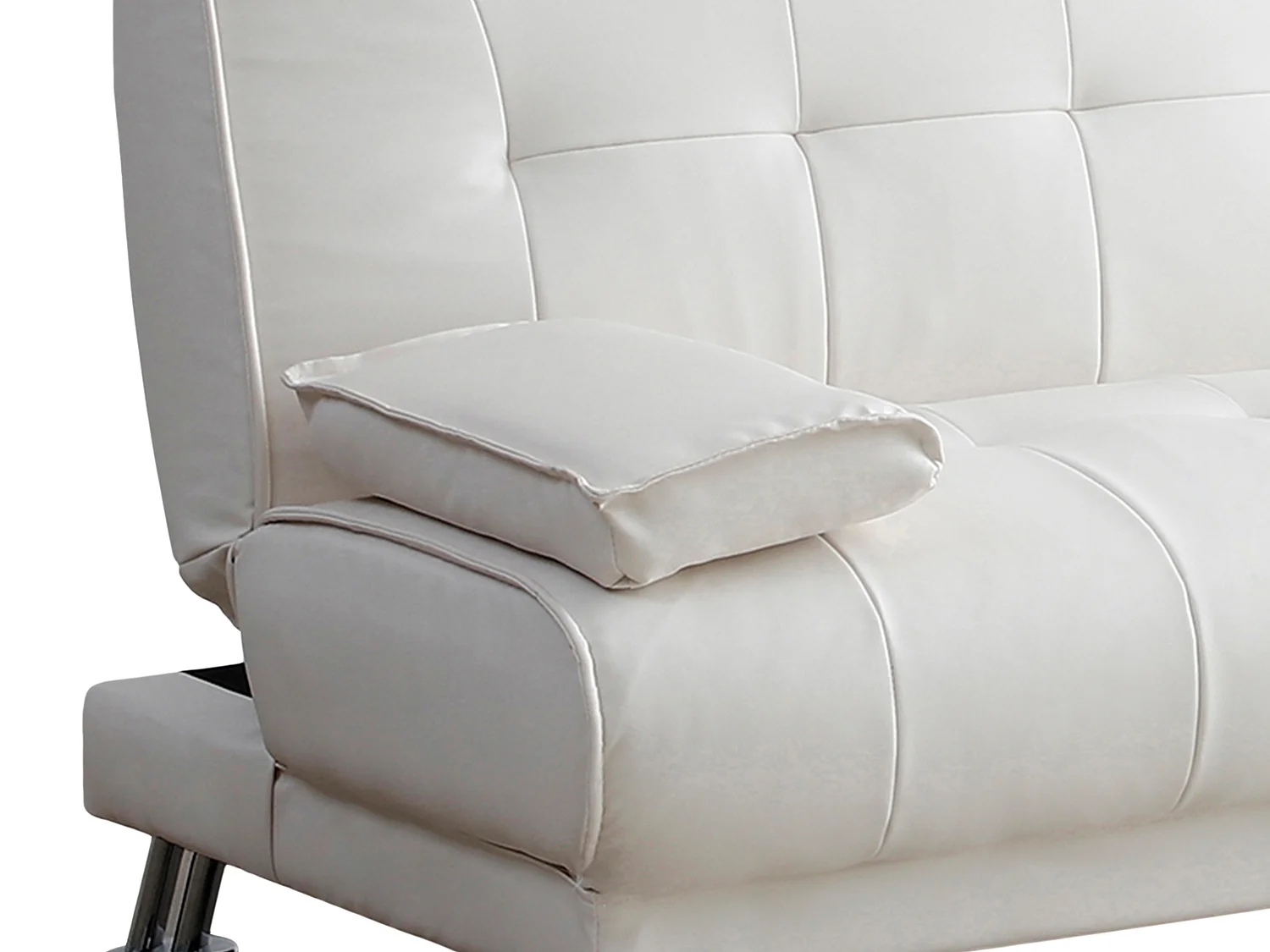 Canapé convertible clic-clac en simili blanc MAXIME II