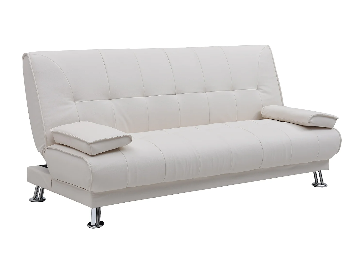 Canapé convertible clic-clac en simili blanc MAXIME II