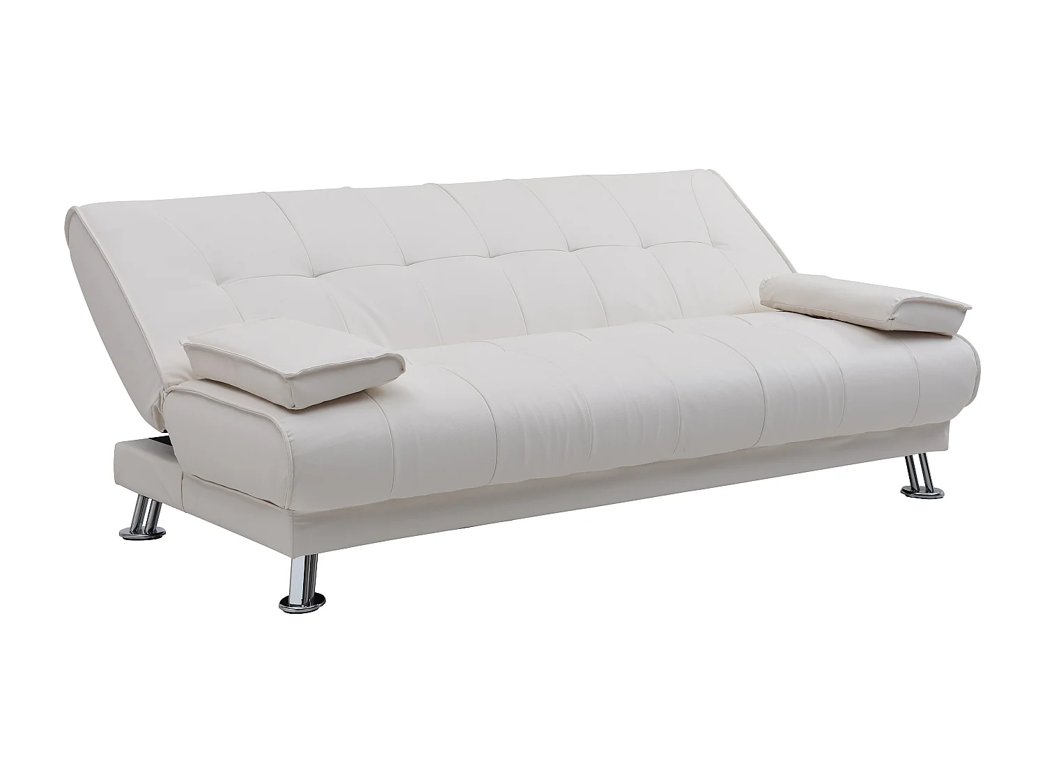 Canapé convertible clic-clac en simili blanc MAXIME II