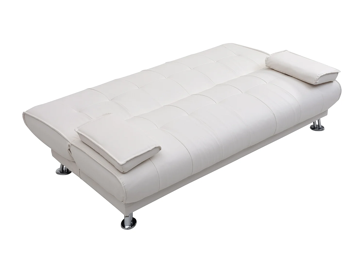 Canapé convertible clic-clac en simili blanc MAXIME II