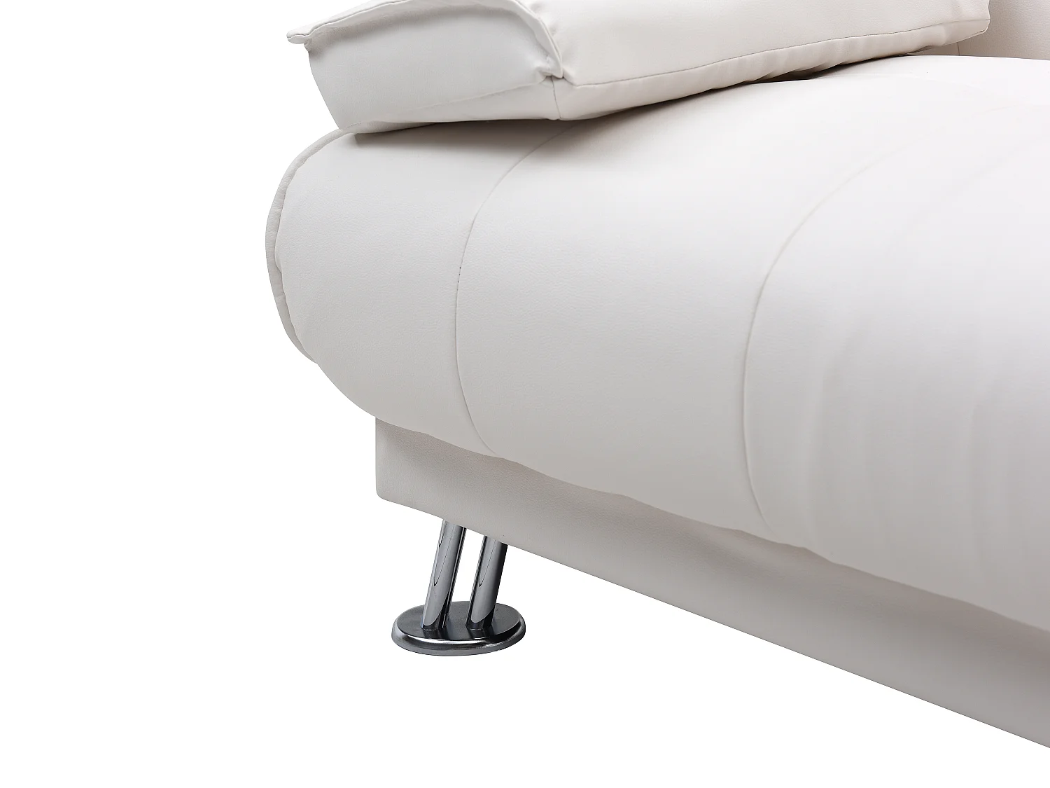 Canapé convertible clic-clac en simili blanc MAXIME II