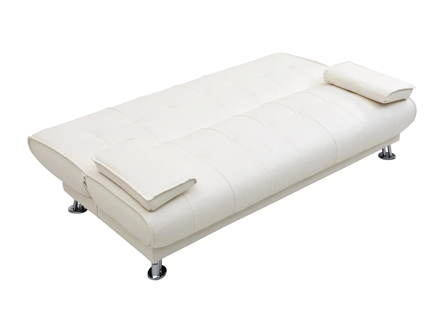 Canapé convertible clic-clac en simili blanc MAXIME II