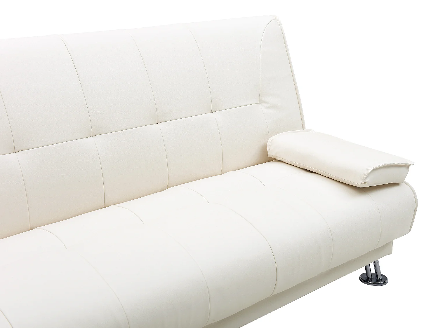 Canapé convertible clic-clac en simili blanc MAXIME II