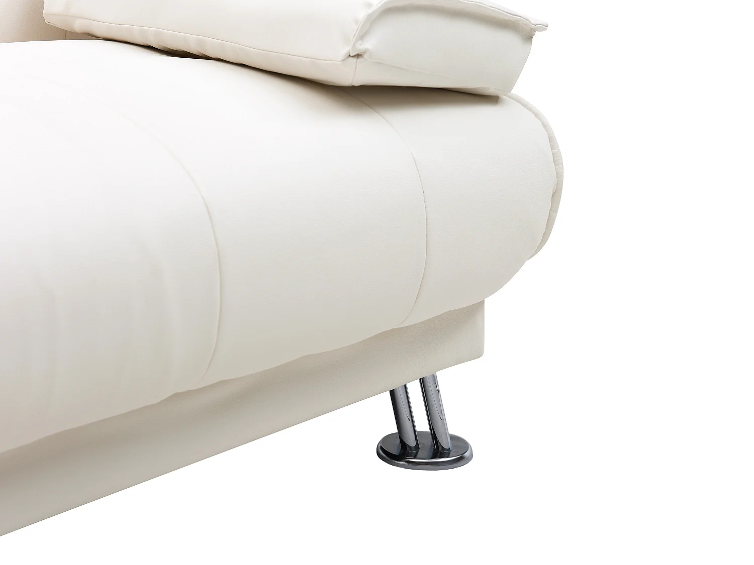 Canapé convertible clic-clac en simili blanc MAXIME II