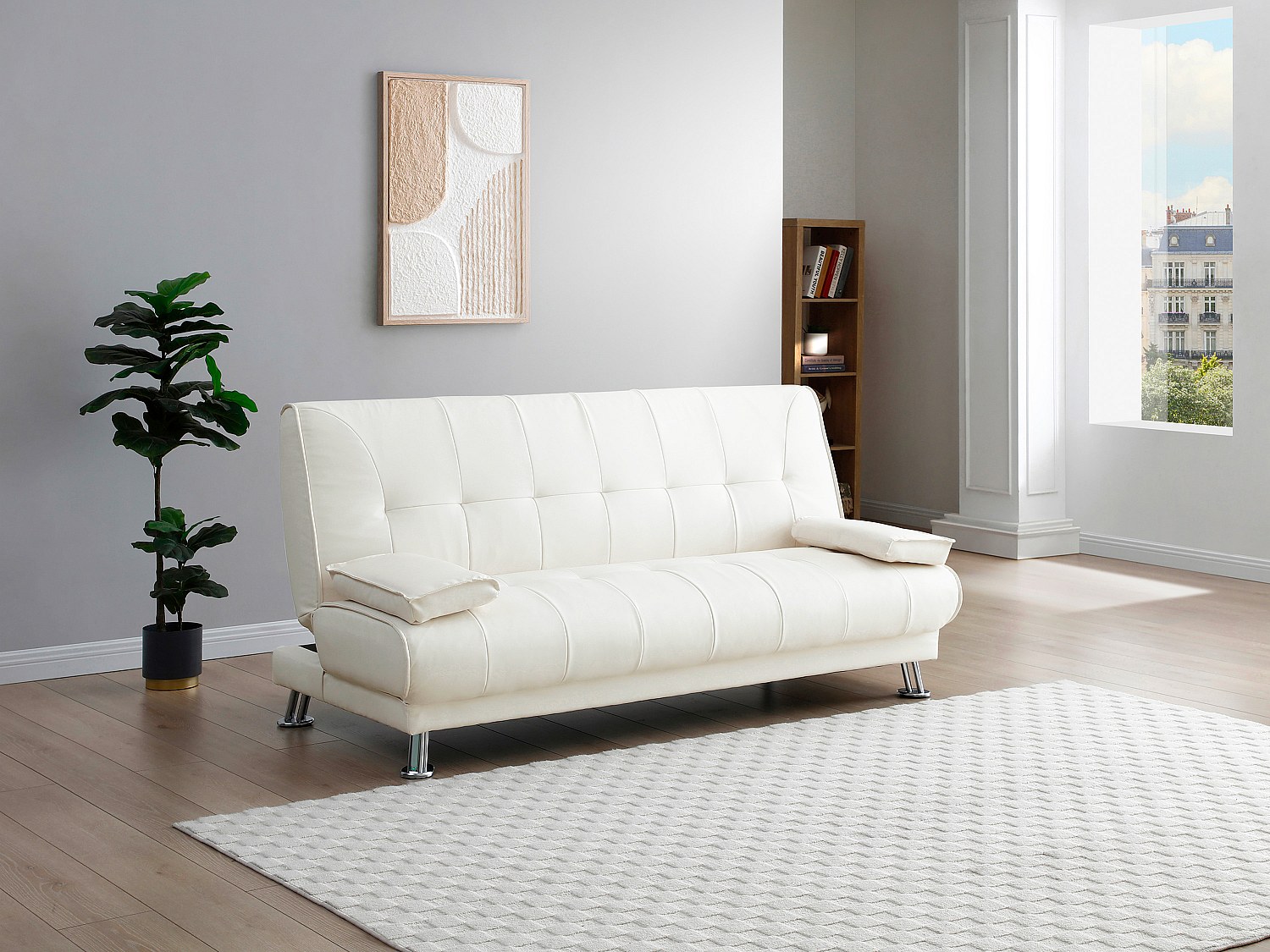 Schlafsofa Klappsofa - Kunstleder - Weiß - MAXIME II günstig online kaufen