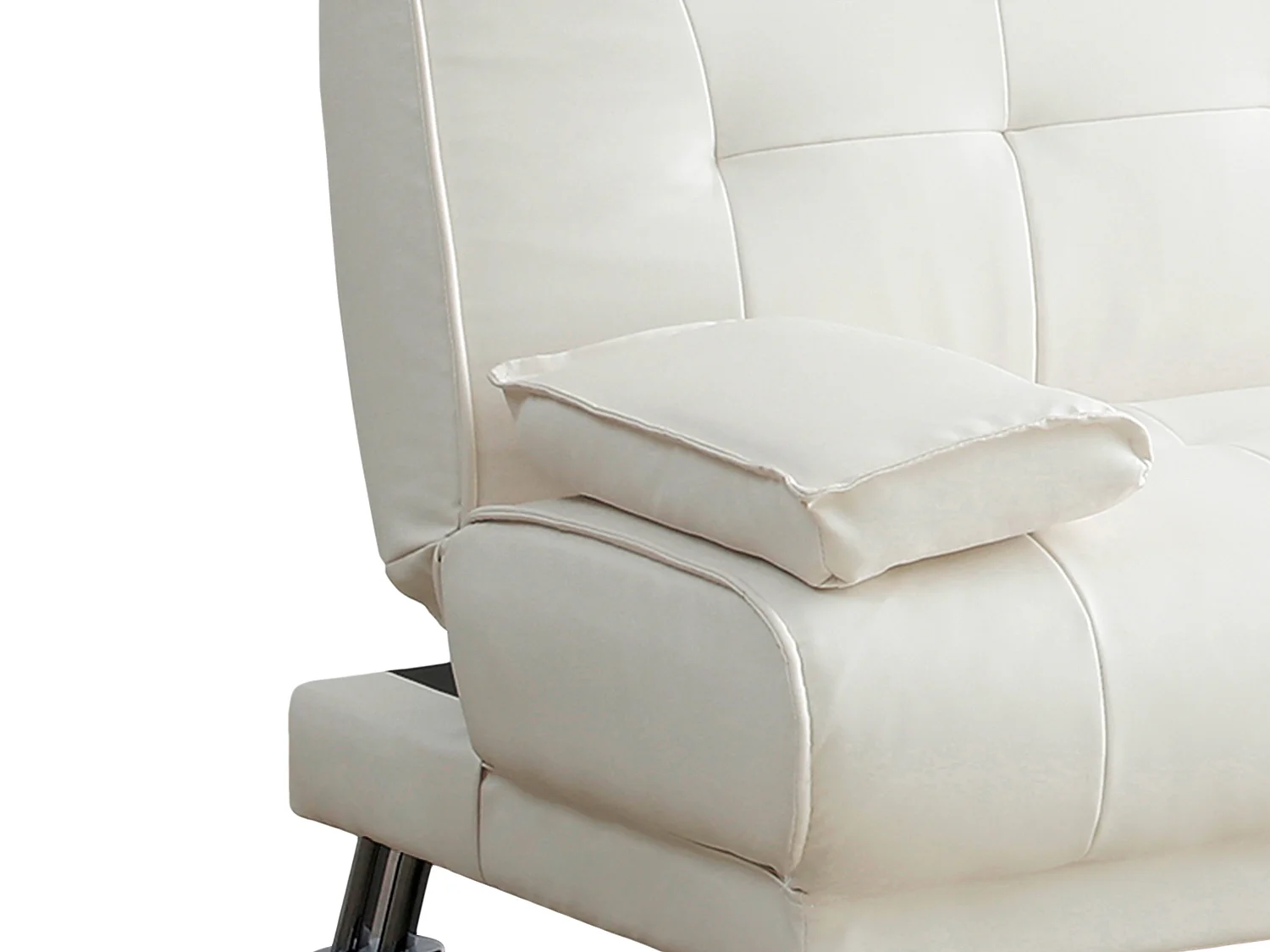 Bedbank MAXIME van kunstleer - wit