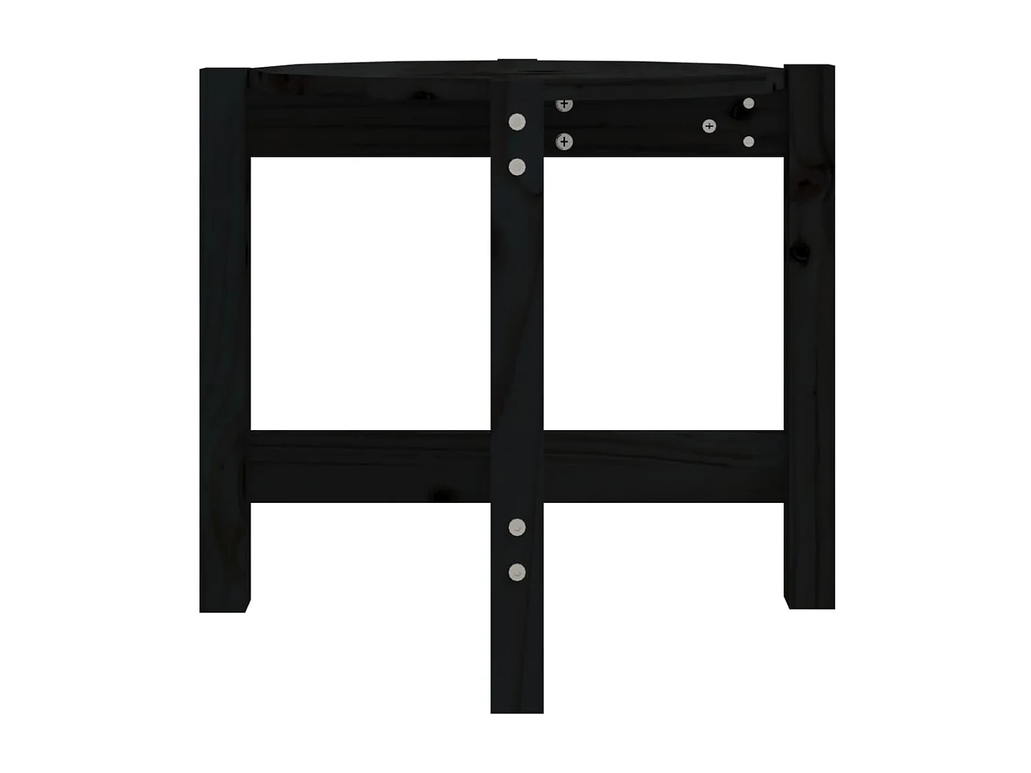 Table basse Noir Ø 52,5x45 cm Bois massif de pin