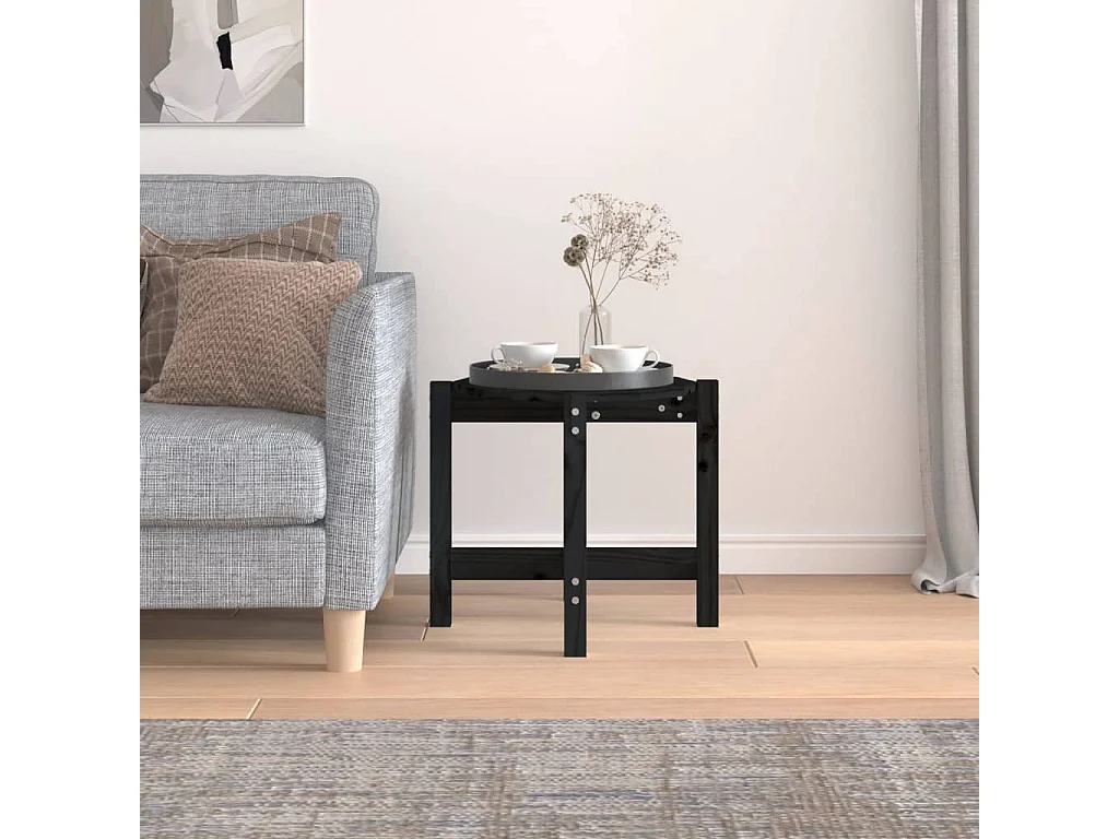 Gold Salontafel Zwart Ø 52,5x45 cm Massief grenenhout