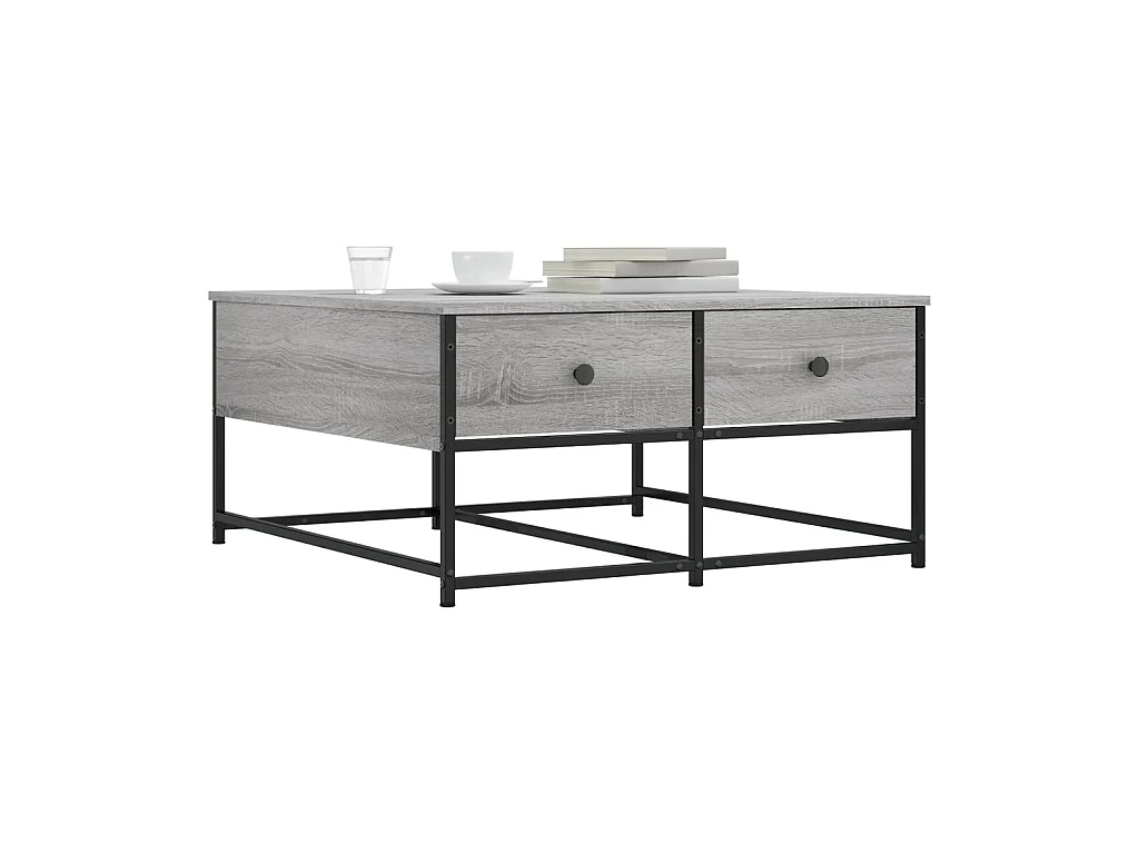 Table basse sonoma gris 80x80x40 cm bois d'ingénierie