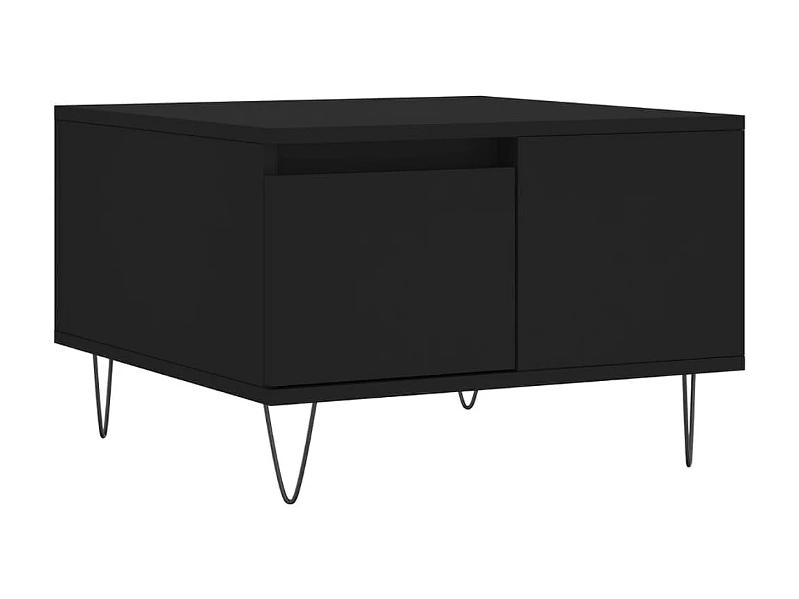 Mesa de centro dourada preta 55x55x36,5 cm madeira projetada