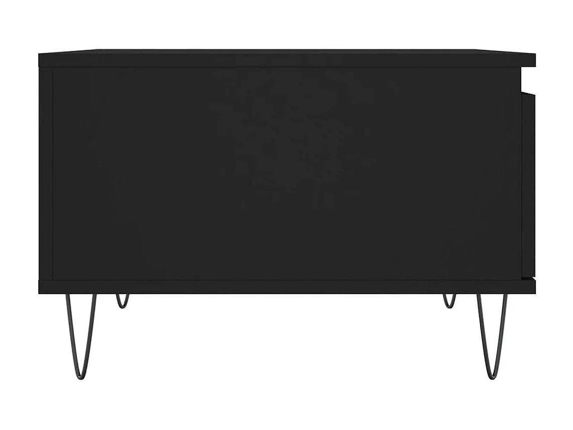 Mesa de centro dourada preta 55x55x36,5 cm madeira projetada