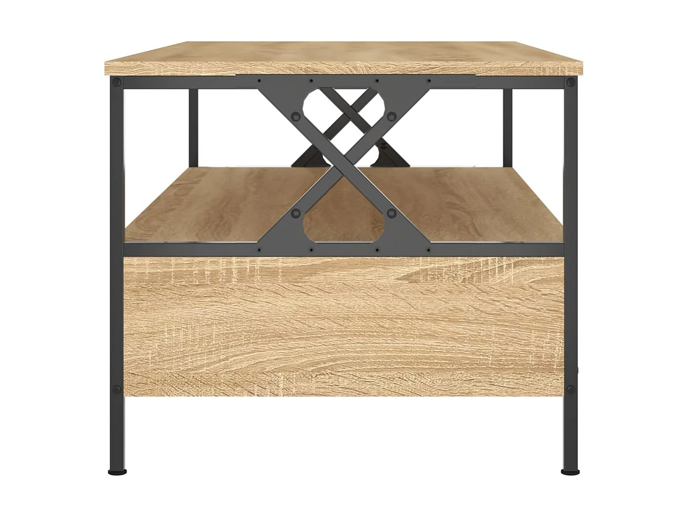 Tavolino in rovere Sonoma color oro 100x51x45 cm in multistrato