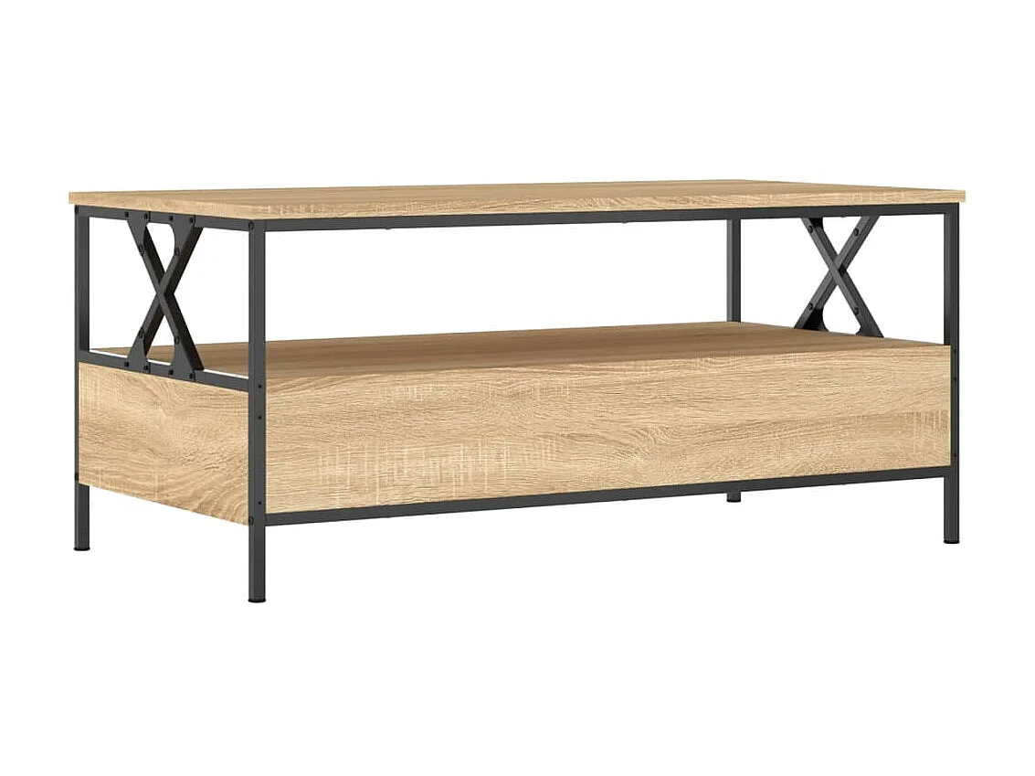 Tavolino in rovere Sonoma color oro 100x51x45 cm in multistrato