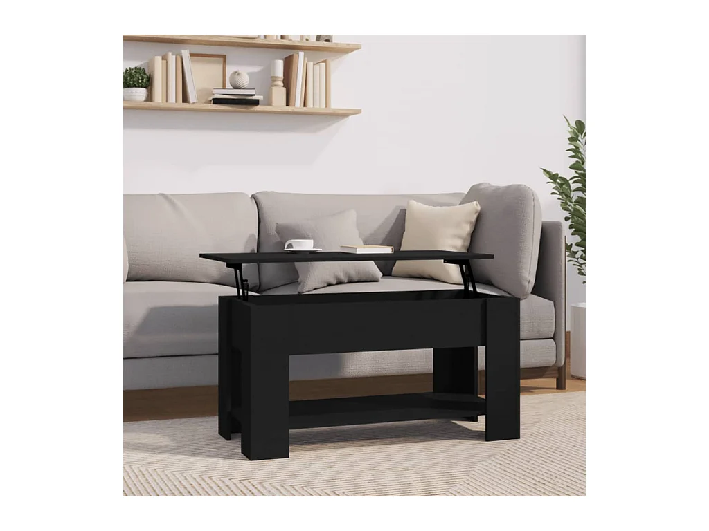 Table basse Noir 101x49x52 cm Bois d'ingénierie
