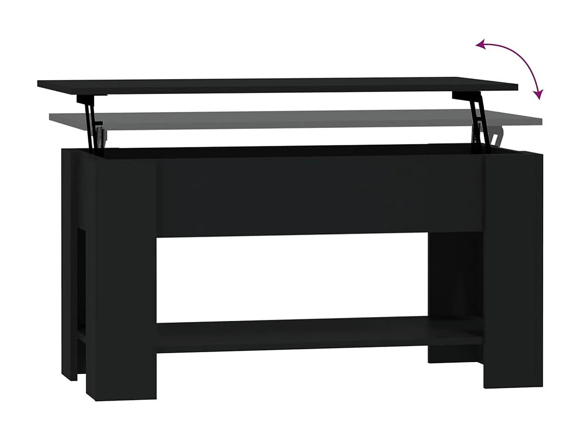 Table basse Noir 101x49x52 cm Bois d'ingénierie