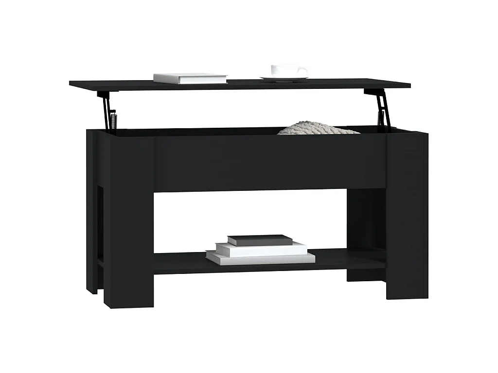 Table basse Noir 101x49x52 cm Bois d'ingénierie