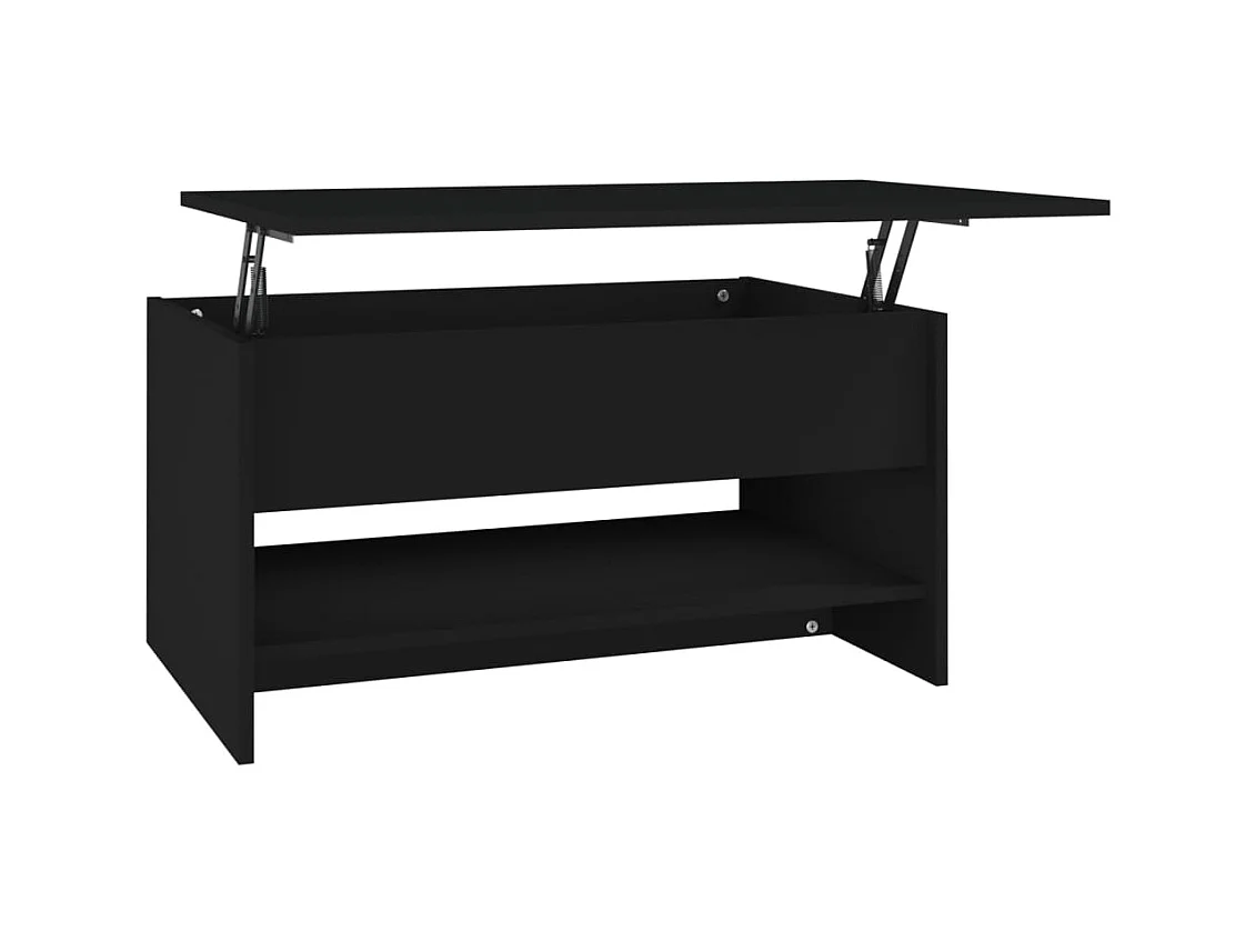 Gold Salontafel Zwart 80x50x40 cm Bewerkt hout