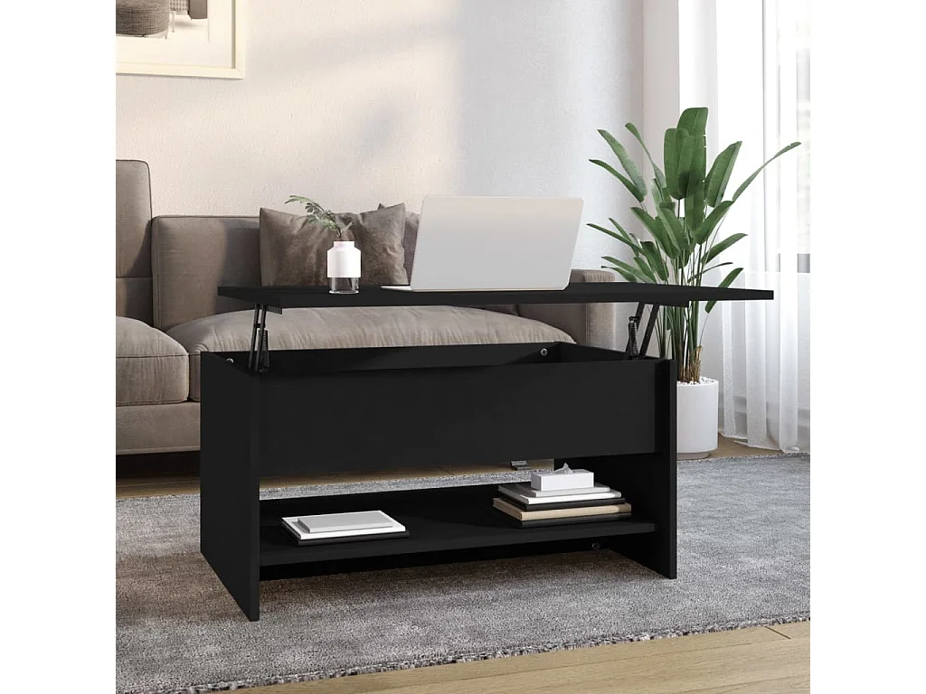 Mesa de centro dourada preta 80x50x40 cm Madeira trabalhada