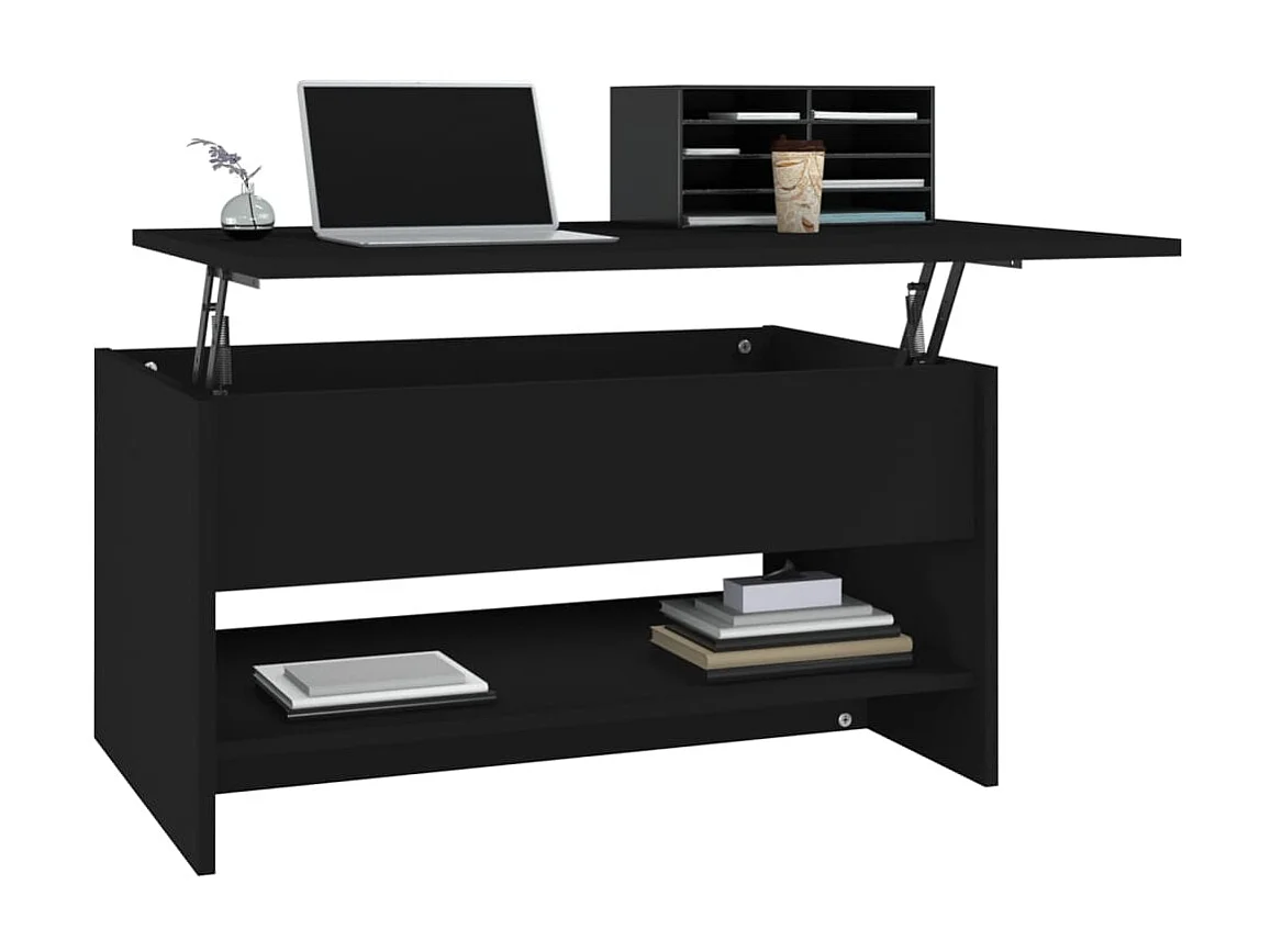 Mesa de centro dourada preta 80x50x40 cm Madeira trabalhada