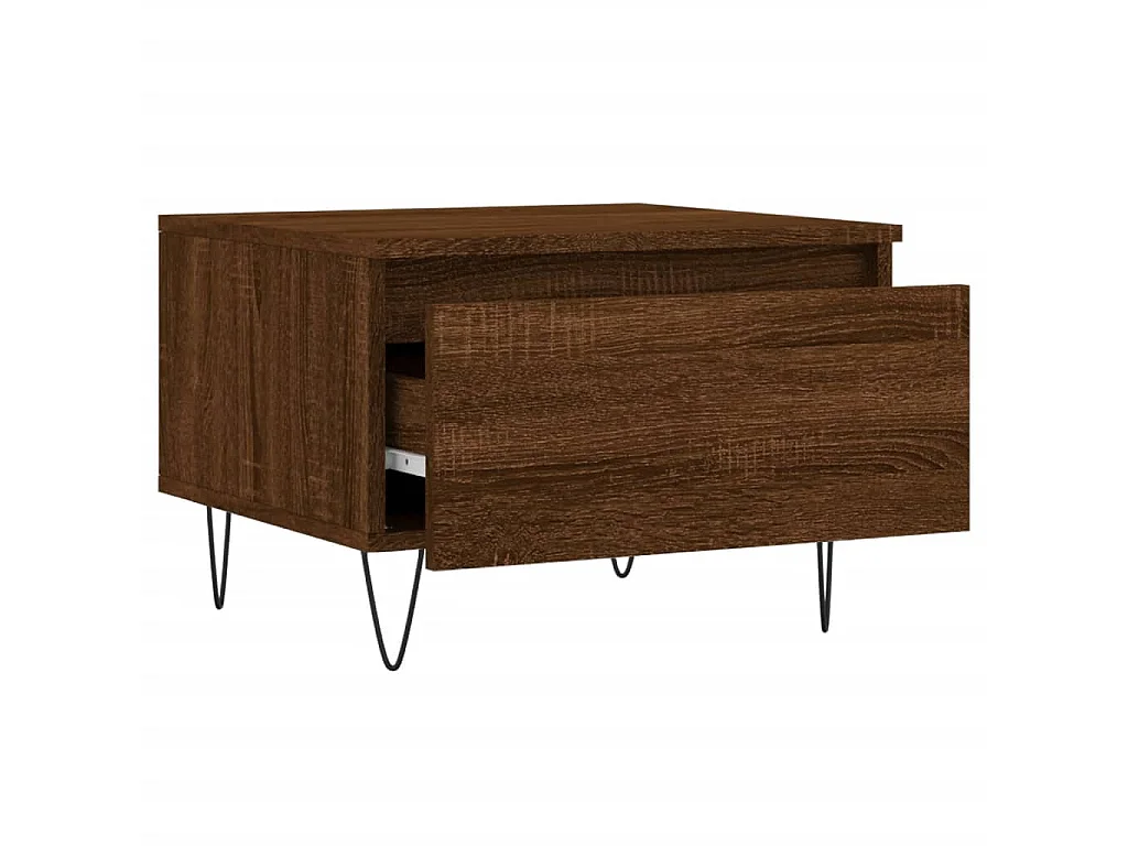 Mesas de centro douradas 2 peças carvalho marrom 50x46x35 cm madeira trabalhada