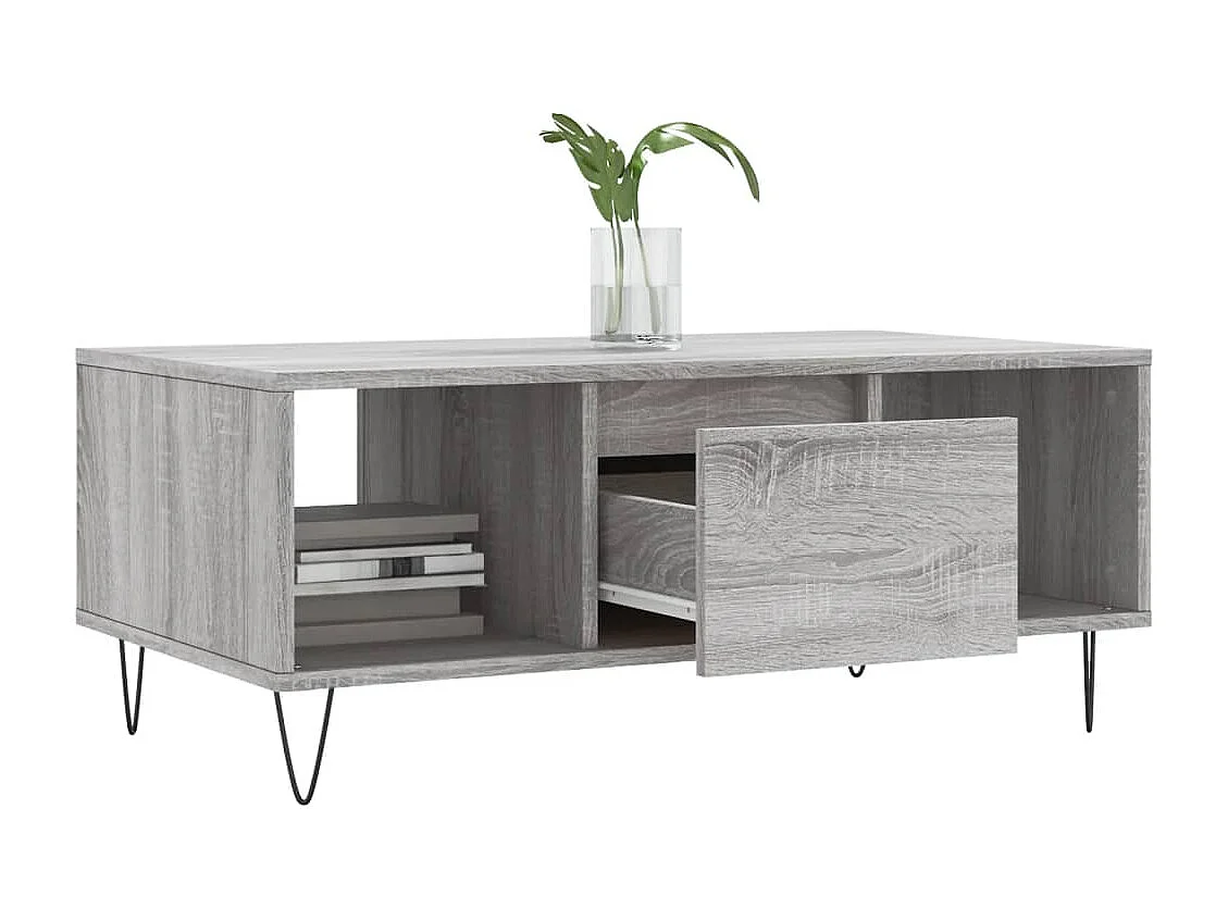 Table basse Sonoma gris 90x50x36,5 cm Bois d'ingénierie
