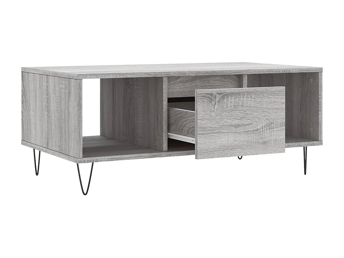 Table basse Sonoma gris 90x50x36,5 cm Bois d'ingénierie