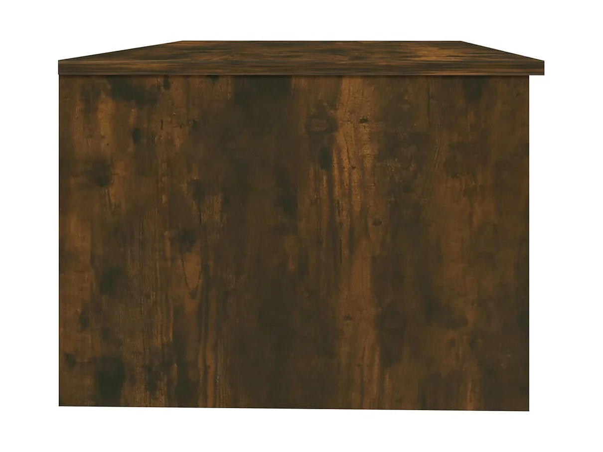 Mesa de centro em carvalho fumê dourado 102x50x36 cm madeira projetada