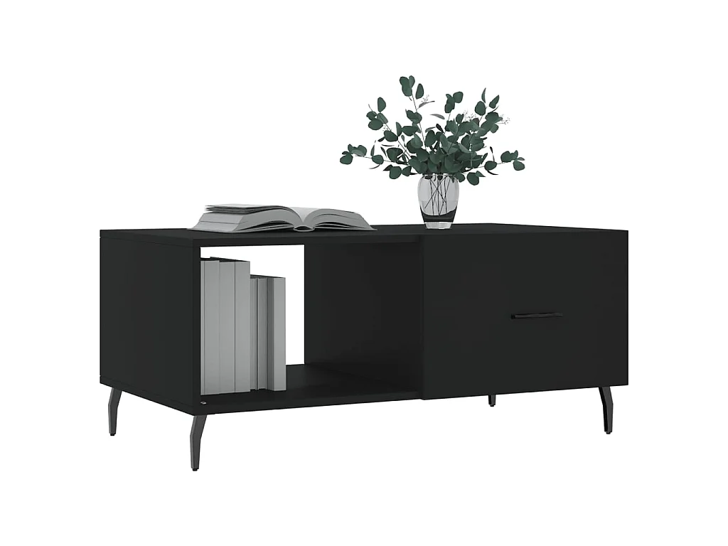 Table basse noir 90x50x40 cm bois d'ingénierie