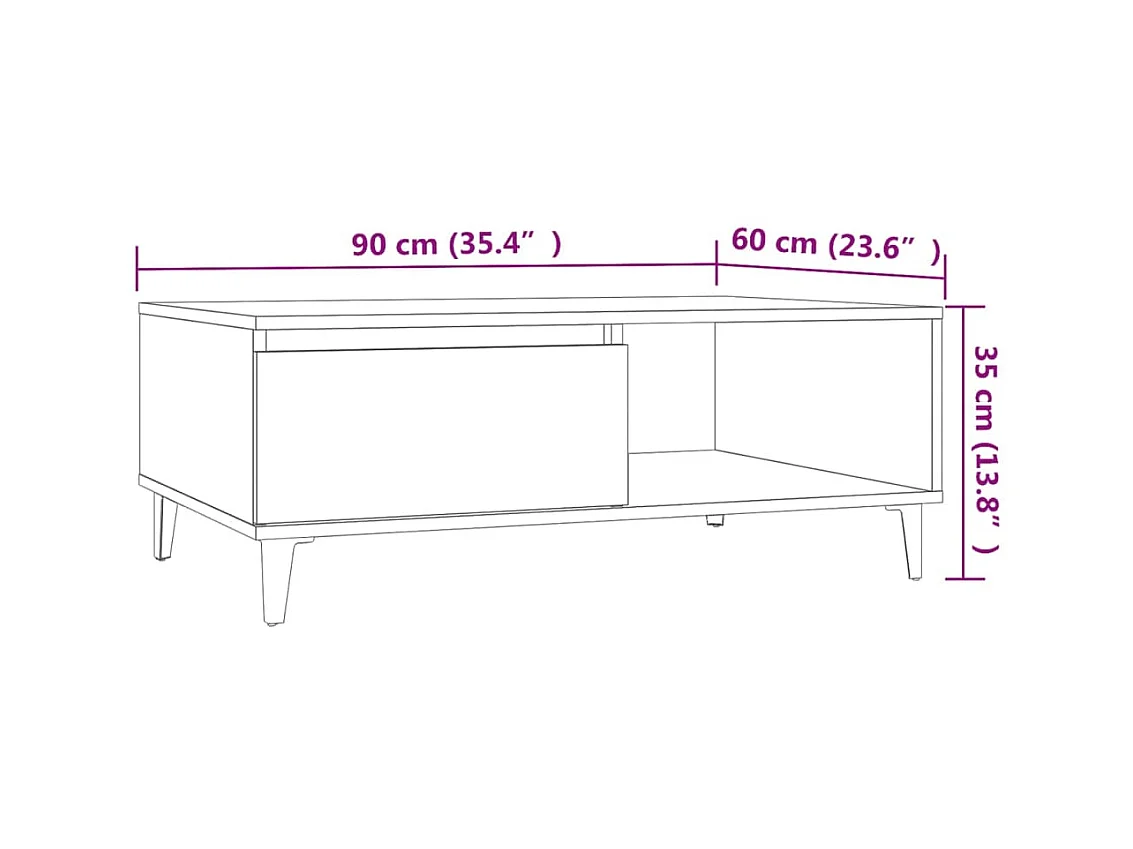 Gold Salontafel Sonoma eiken 90x60x35 cm Spaanplaat