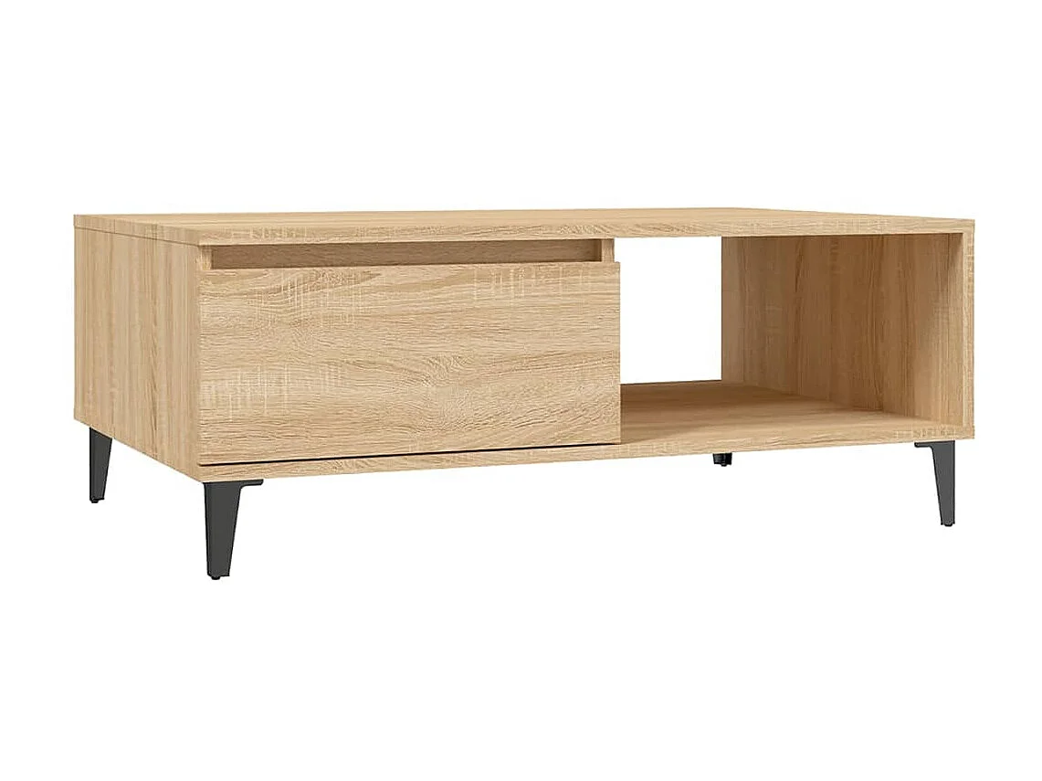 Tavolino Gold Rovere Sonoma 90x60x35 cm Truciolato