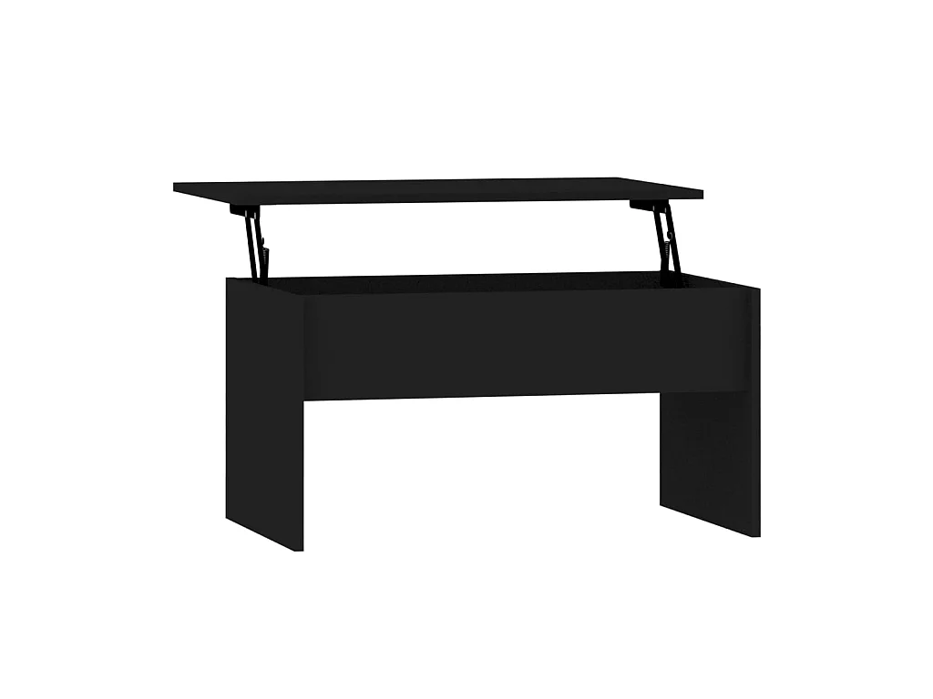 Goldfarbener Couchtisch, Schwarz, 80 x 50,5 x 41,5 cm, Holzwerkstoff